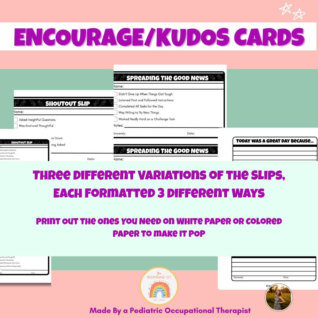 Kudos Download Printable Kudos Cards – Shoutout & Appreciation Slips – Instant ...