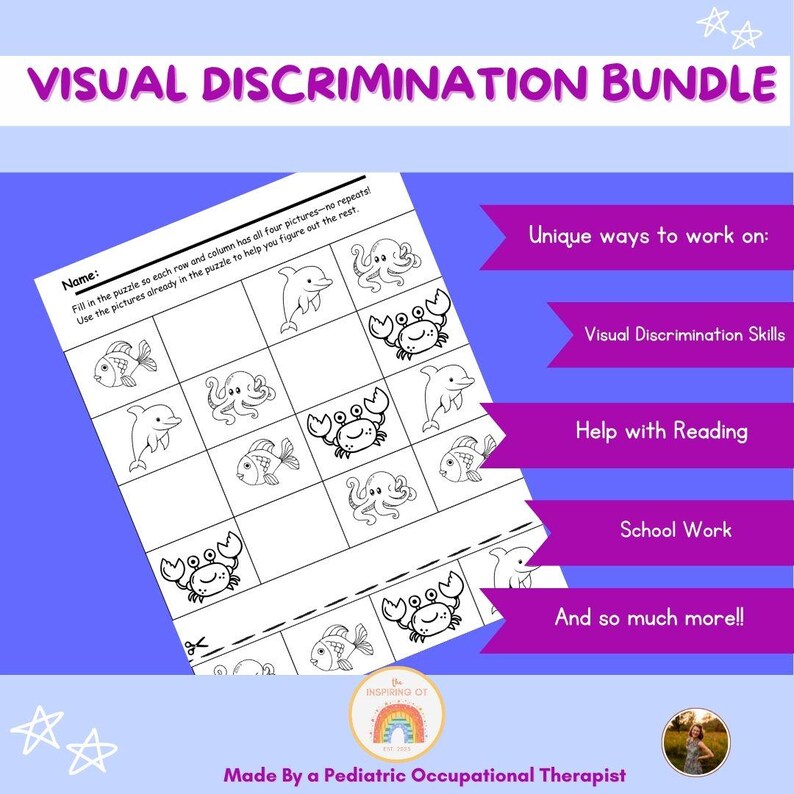 Visual Discrimination Bundle Classroom Homeschool 18 Sheets Visual ...