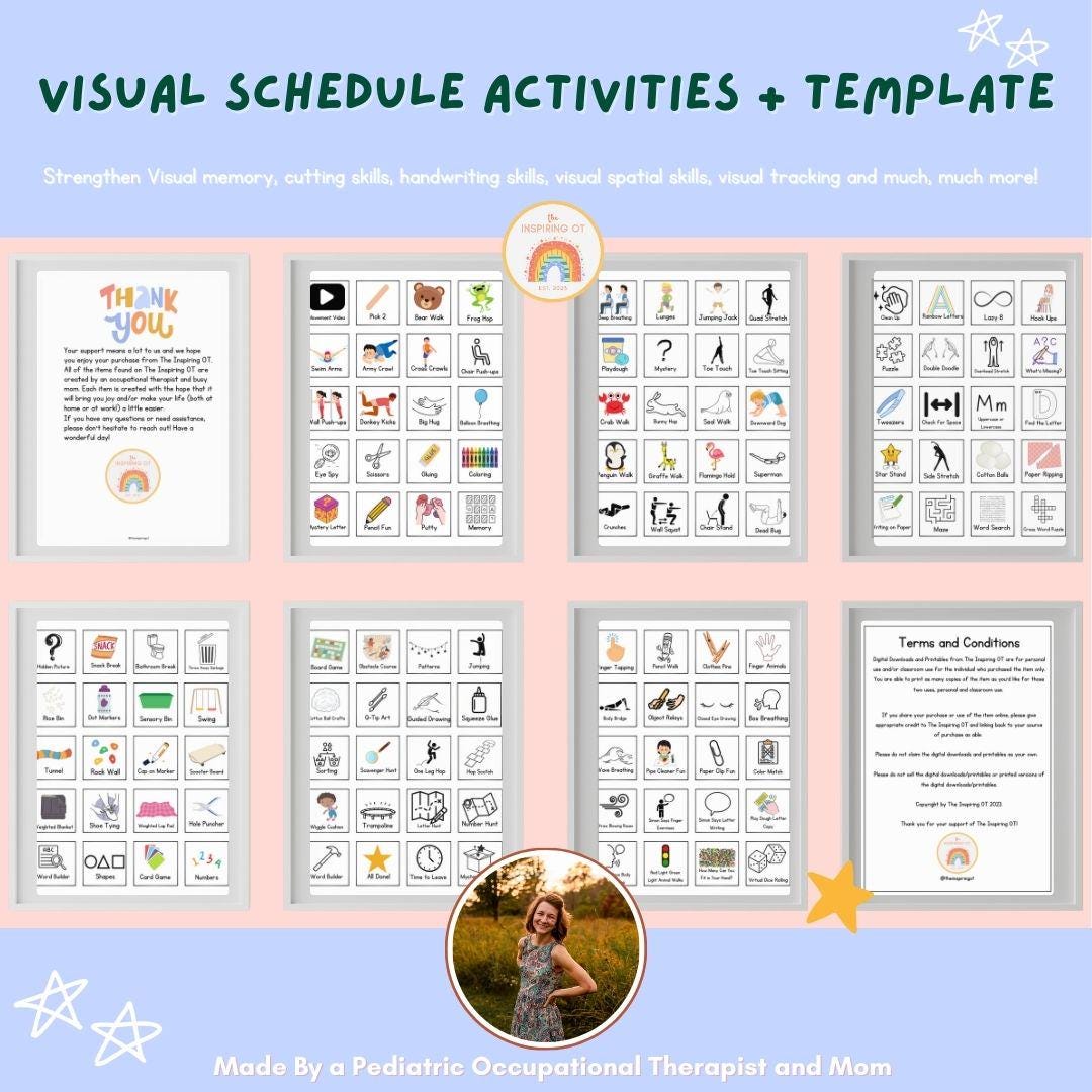 120 Visual Schedule Activity Prompts for Occupational Therapy Sessions ...