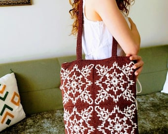 Bolso para portátil de crochet bohemio: bolso hippie para festivales