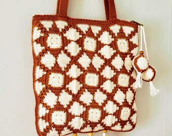 Bolso de crochet de mercado: Bolso hippie de festival