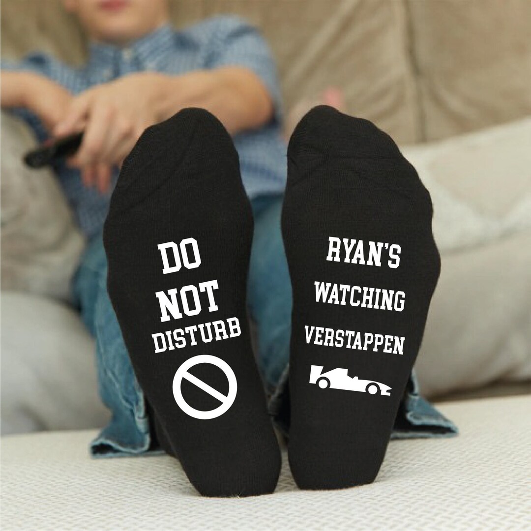 Max Verstappen Gift Personalised F1 Socks Do Not Disturb Etsy