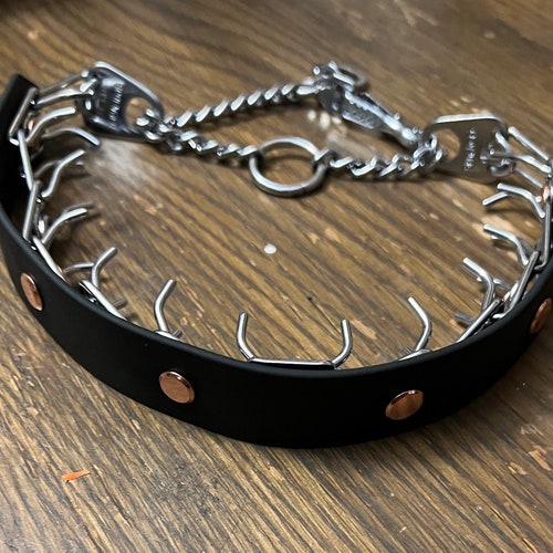 Embroidered Leather Prong Collar Cover Etsy
