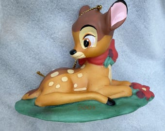 Disney Bambi 2001 Grolier Christmas Ornament Keepsake Collectible Grass Bow NIB