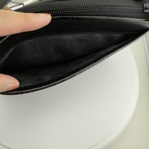 Vtg Brighton Crossbody Purse Black Romag Embossed Leather Organizer Weave Accent image 8