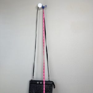 Vtg Brighton Crossbody Purse Black Romag Embossed Leather Organizer Weave Accent image 10