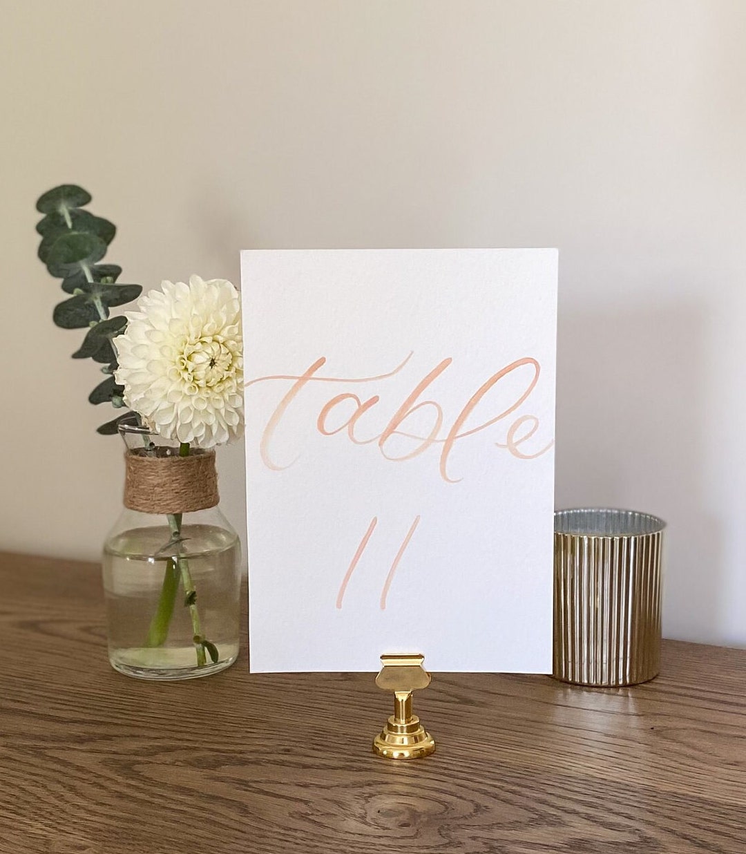 Table Number Calling Watercolor Calligraphy Table Number | Handmade Wedding Decor - Etsy