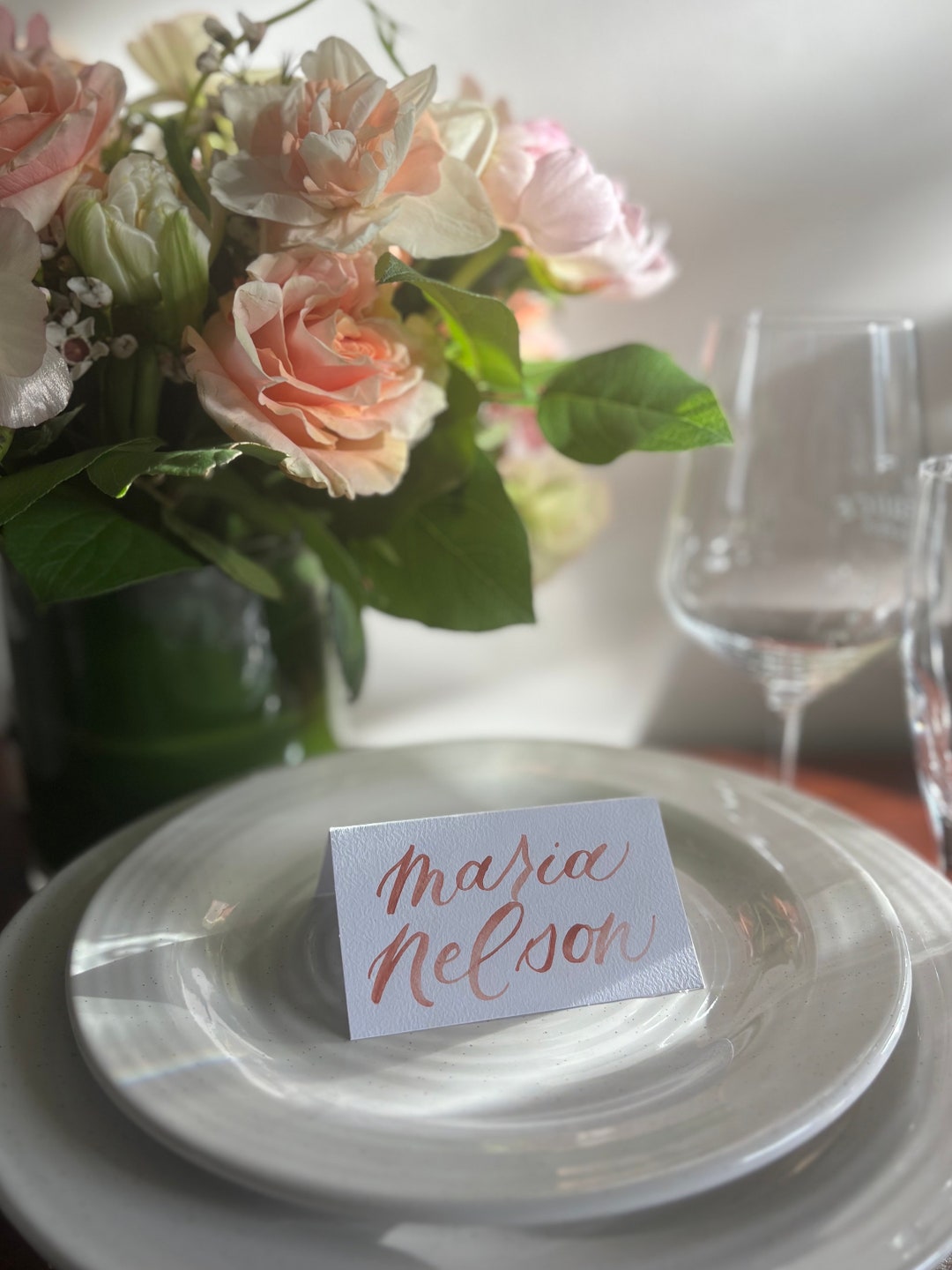 Custom Watercolor Placecards | Hand Lettered Watercolor Placards ...