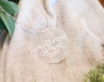 Hand Lettered Shell Ornament | Custom Beach House Decor