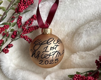 Custom Ornament | Personalized Ornament | Rose Gold Matte Ornament | Hand Lettered Ornament | Custom Christmas Ornament