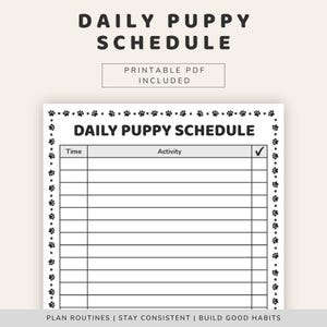 Daily Puppy Schedule Template | Dog Training Routine Planner (Digital Download)