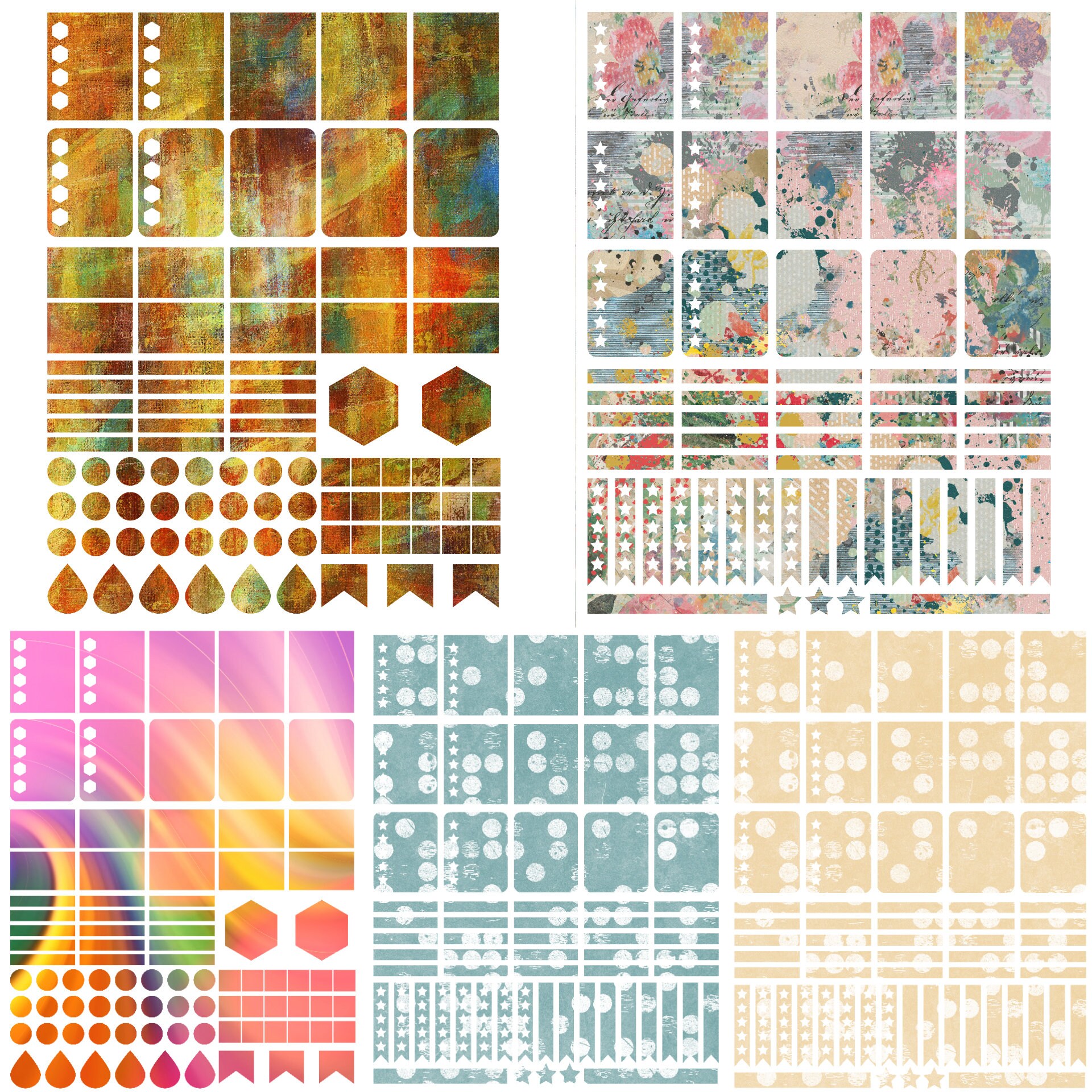 Abstract Design Sticker Pack for Digital Planners, Journals, Etc - Over ...