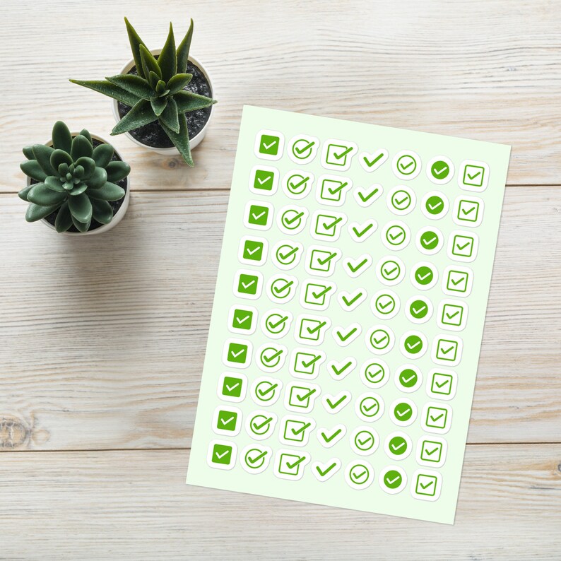 Check Mark Mix Sticker Sheet, Planner Stickers, Done Stickers, Bucket ...