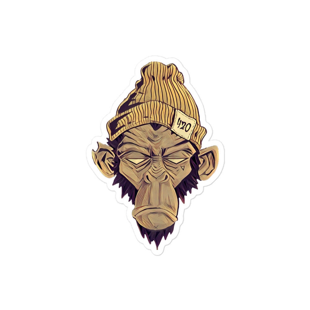 High Monkey Sticker Cool Sticker Vinly Sticker Premium Etsy