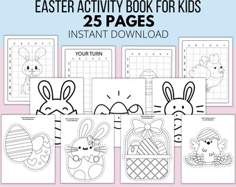 Easter Activity Book, Easter Colouring Sheets,Activities for Kids,  Easter Download, Printables for Kids, Kids Learn to Draw,Colouring Pages