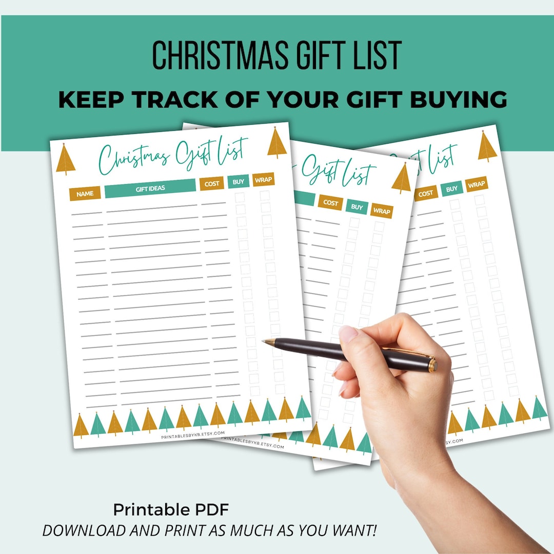 Christmas Gift List Printable Holiday - Il 1080xN.4360035087 Ck27 