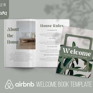 Airbnb Welcome Book Template, VRBO Welcome Book, Editable Airbnb Guest Book, Vacation Rental Welcome Book, Canva Welcome Guide, guest book