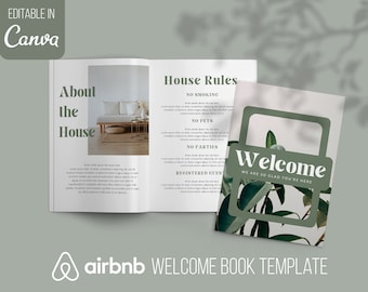 Airbnb Welcome Book Template, VRBO Welcome Book, Editable Airbnb Guest Book, Vacation Rental Welcome Book, Canva Welcome Guide, guest book