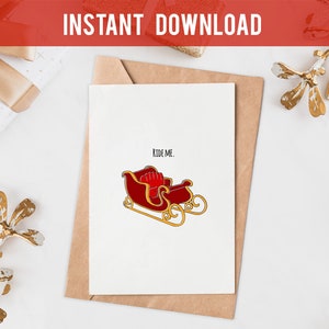 Christmas card for boyfriend, printable Christmas card for him, Husband Christmas Card, Naughty Christmas Card For Boyfriend, Ride me 1105
