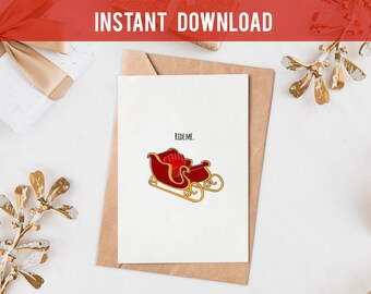 Weihnachtskarte für Freund, druckbare Weihnachtskarte für ihn, Husband Weihnachtskarte, Naughty Christmas Card For Boyfriend, Ride me 1105
