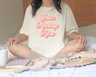 Bella Canvas 3001 Natural, Bella Canvas Mockup, Bella canvas mock up, 3001 Mockup, fall mockup, boho mockup, 3001 Natural mockup, unisex