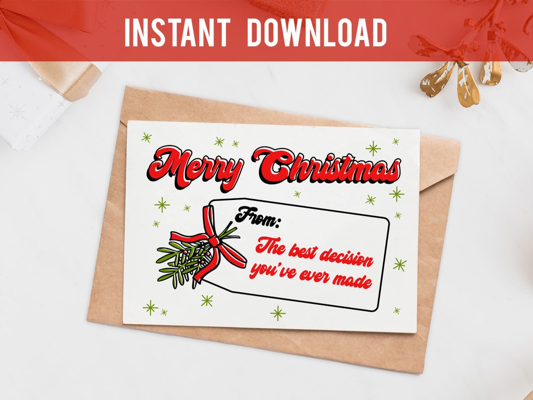 Christmas Card for Boyfriend, Printable Christmas Card for Him, Husband ...