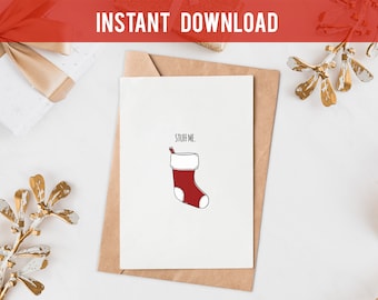 Weihnachtskarte für Freund, druckbare Weihnachtskarte für ihn, Husband Weihnachtskarte, Naughty Christmas Card For Boyfriend, Stuff me 1013