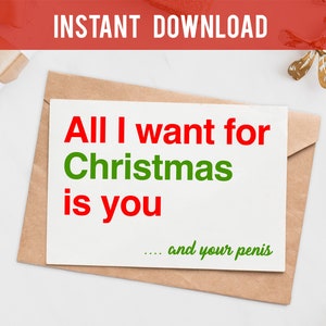 Christmas card for boyfriend, printable Christmas card for him, Husband Christmas Card, Naughty Christmas Card For Boyfriend, all I want 102