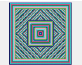 Geometric Optical Illusion Cross Stitch Pattern PDF | Modern Abstract Sampler | Digital Download Chart