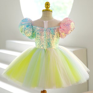 Baby Girl First Birthday Dress Sequin Evening Dress Toddler - Etsy