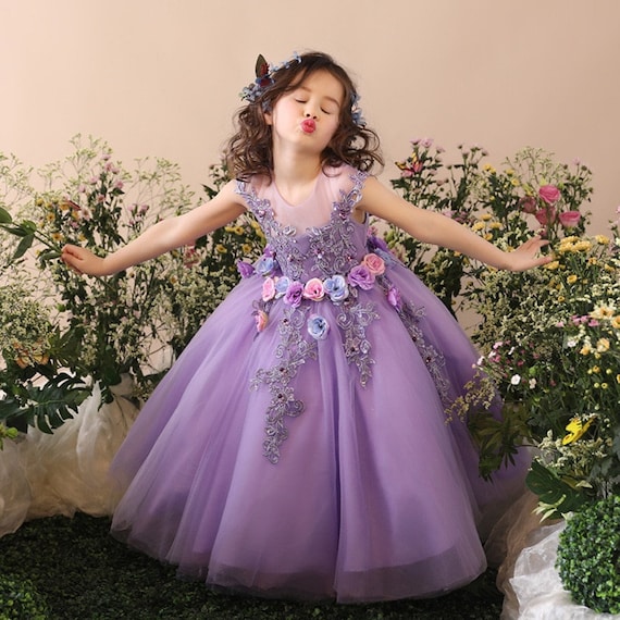 Kids Purple Dresses For Weddings