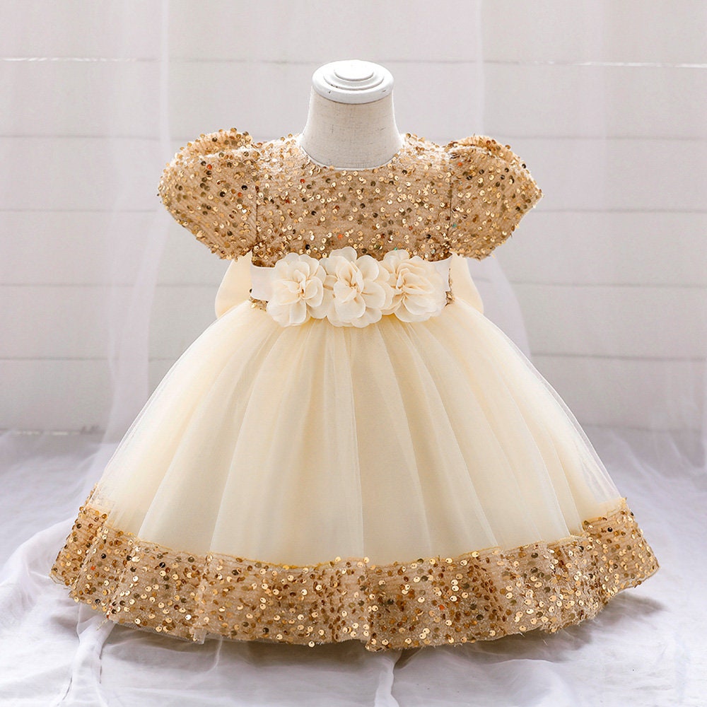 Gold baby girl dress sale
