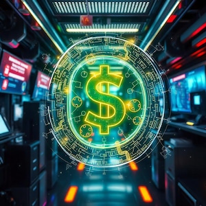 Futuristic Wealth Magnet – Digital Wallpaper