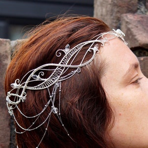 Elven tiara. Elf crown. Elven queen circlet. Wedding tiara.