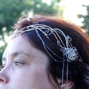 Elven tiara,  wedding elf crown, Bridal queen circlet. Fairy cosplay hairband.