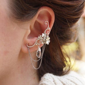 Elven earcuff, fantasy decoration for ear, no piercing jewelry. ear climber