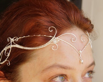 Delicata tiara elfica, cerchietto da sposa, corona da elfo, accessori da sposa, look da cosplay elfico