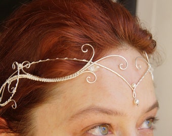 Delicata tiara elfica, cerchietto nuziale, accessori da sposa elfici, look cosplay