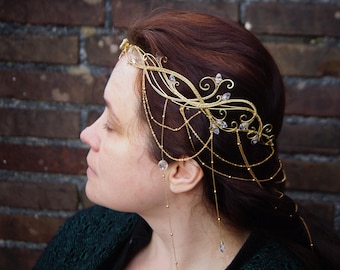 Elven tiara. Crown. Wedding circlet. Elvish medieval cosplay hair accessor