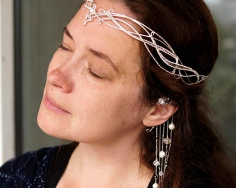 Metallace elven tiara, wedding circlet