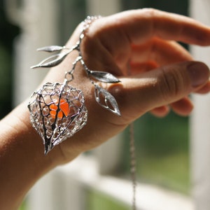 Physalis Schmuck. Ohrringe, Kette und Armband