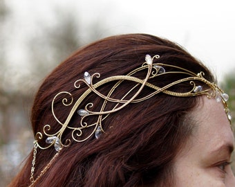 Elfen Tiara Trafo. Hochzeitsreif. Elfenhafter mittelalterlicher Cosplay Haarschmuck