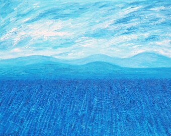 Sithonia Seascape Painting: Original Acrylic Fine Art