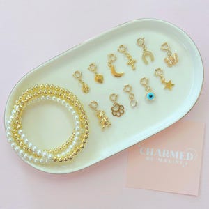 14k Gold Plated Charm Bracelet: Custom Beaded Friendship Bracelet