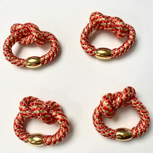 Red and gold ring napkin| Christmas napkin holder