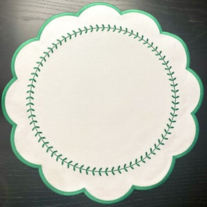 Waterproof placemats white and green
