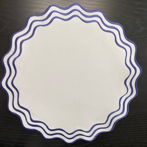 Blue embroidery placemat| White and Blue placemat| Any Occasion Placemat
