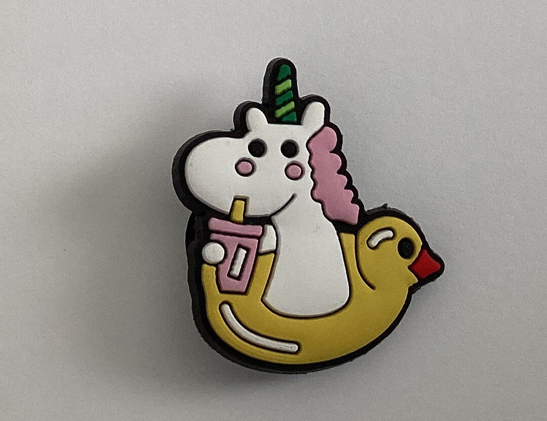 Unicorn Croc Jibbitz Pool Float Drink Summer Etsy
