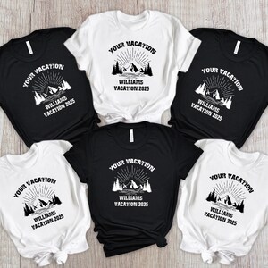 Mountain Vacation Shirt, Personalized Family Shirt, Custom Mountain Camping Tee, Summer Adventure Family Trip, Reunion Matching Shirts
