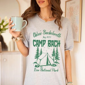 Customized Camp Bach Shirt, Custom Bridal Party Tee, Custom Name Location Bachelorette Shirts, Camp Bachelorette Party Gifts, Team Bride Tee